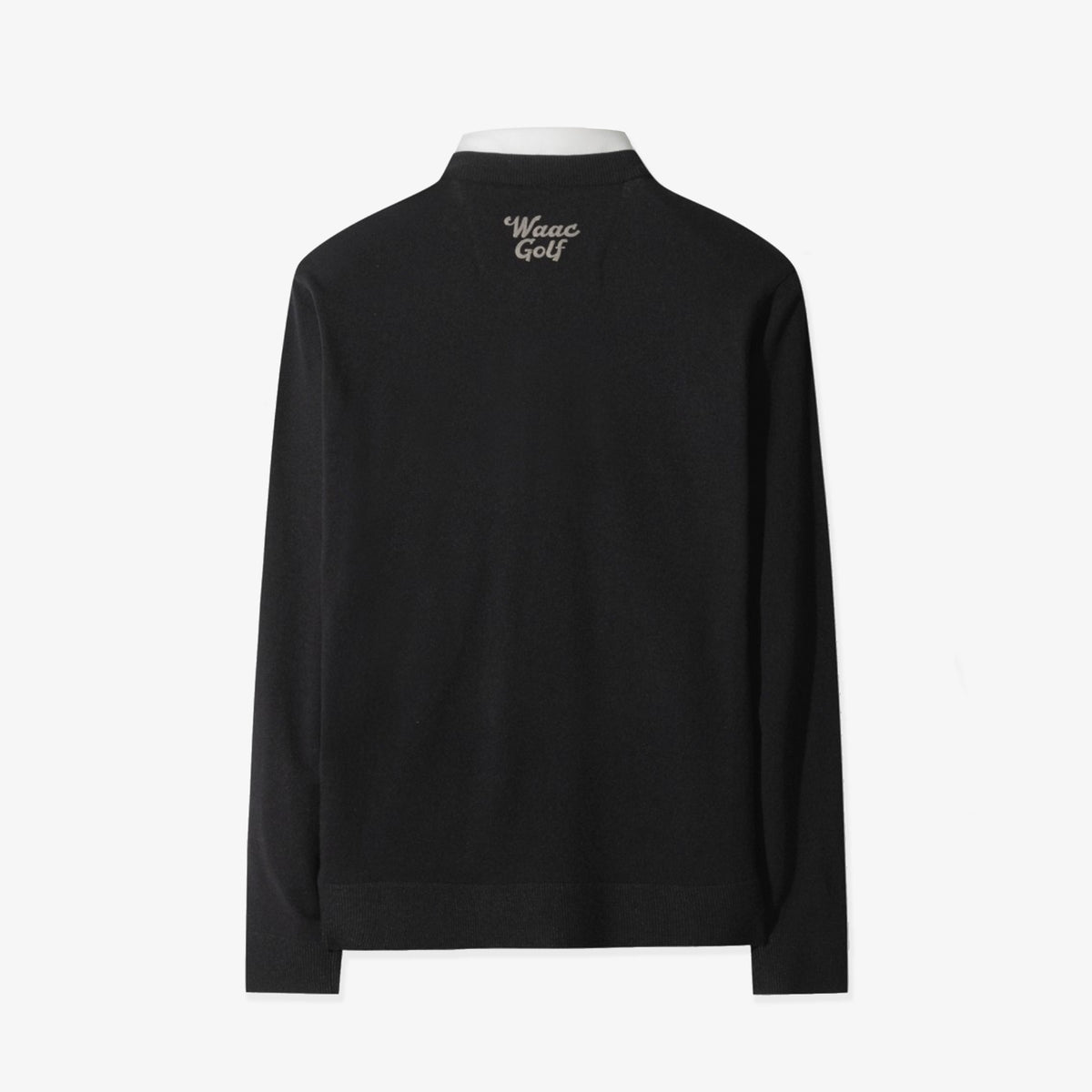 Men's Collared V - Neck Sweater - Black - Erthe Golf
