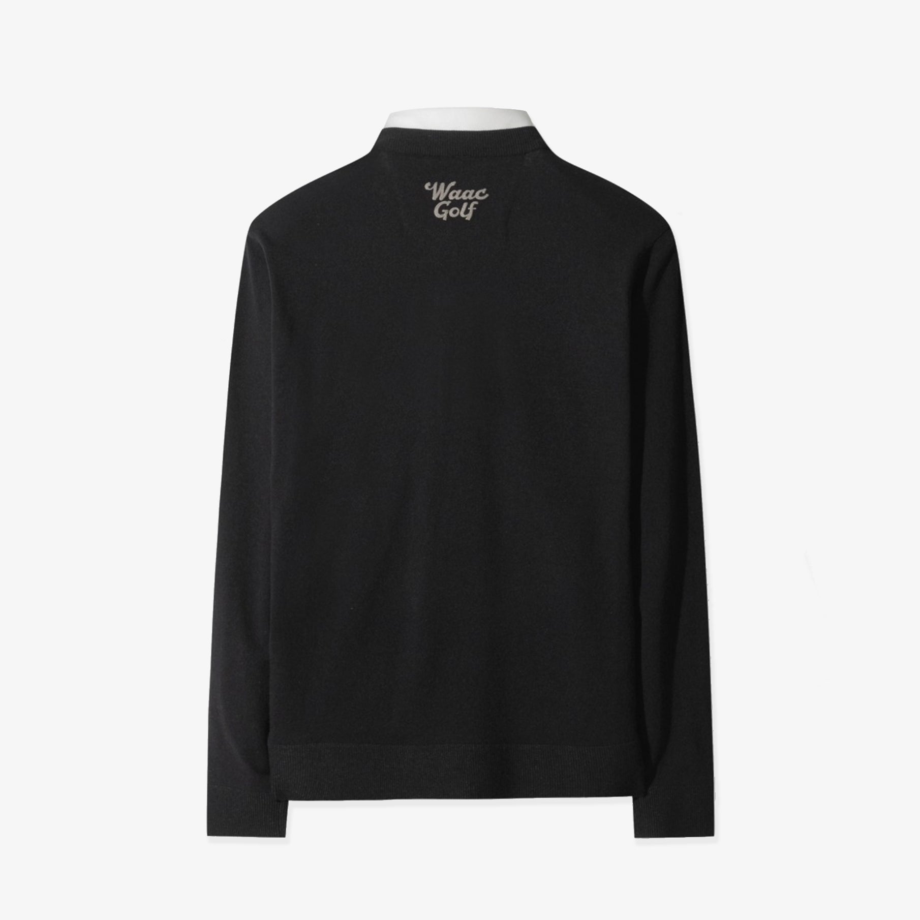 Men&#39;s Collared V - Neck Sweater - Black - Erthe Golf