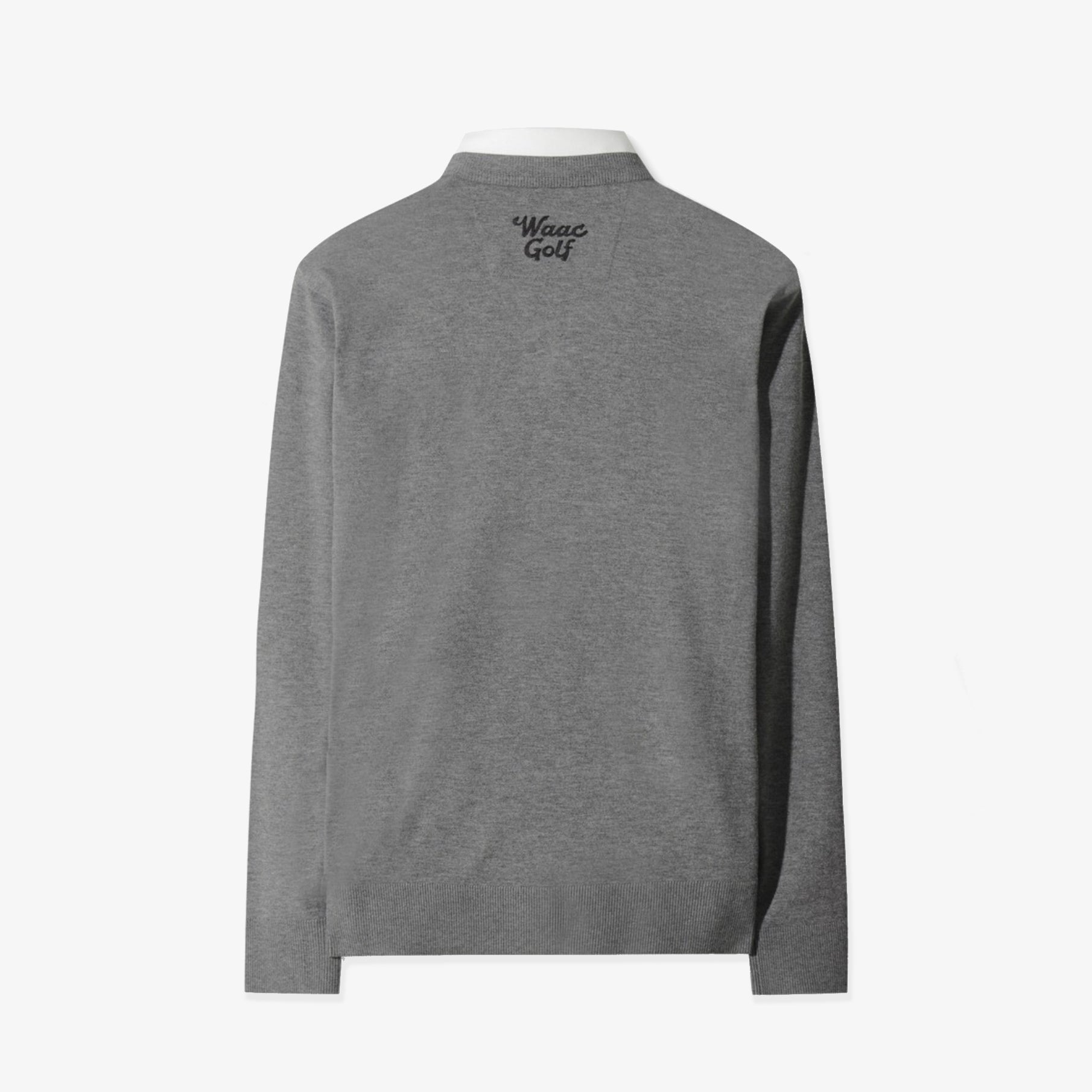 Men&#39;s Collared V - Neck Sweater - Gray - Erthe Golf