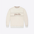 An off-white crewneck sweatshirt with &