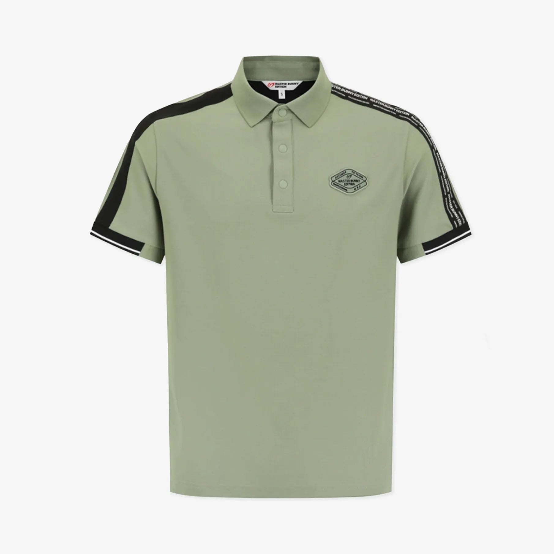 Men's Half - Button Badge Polo - Khaki - Erthe Golf