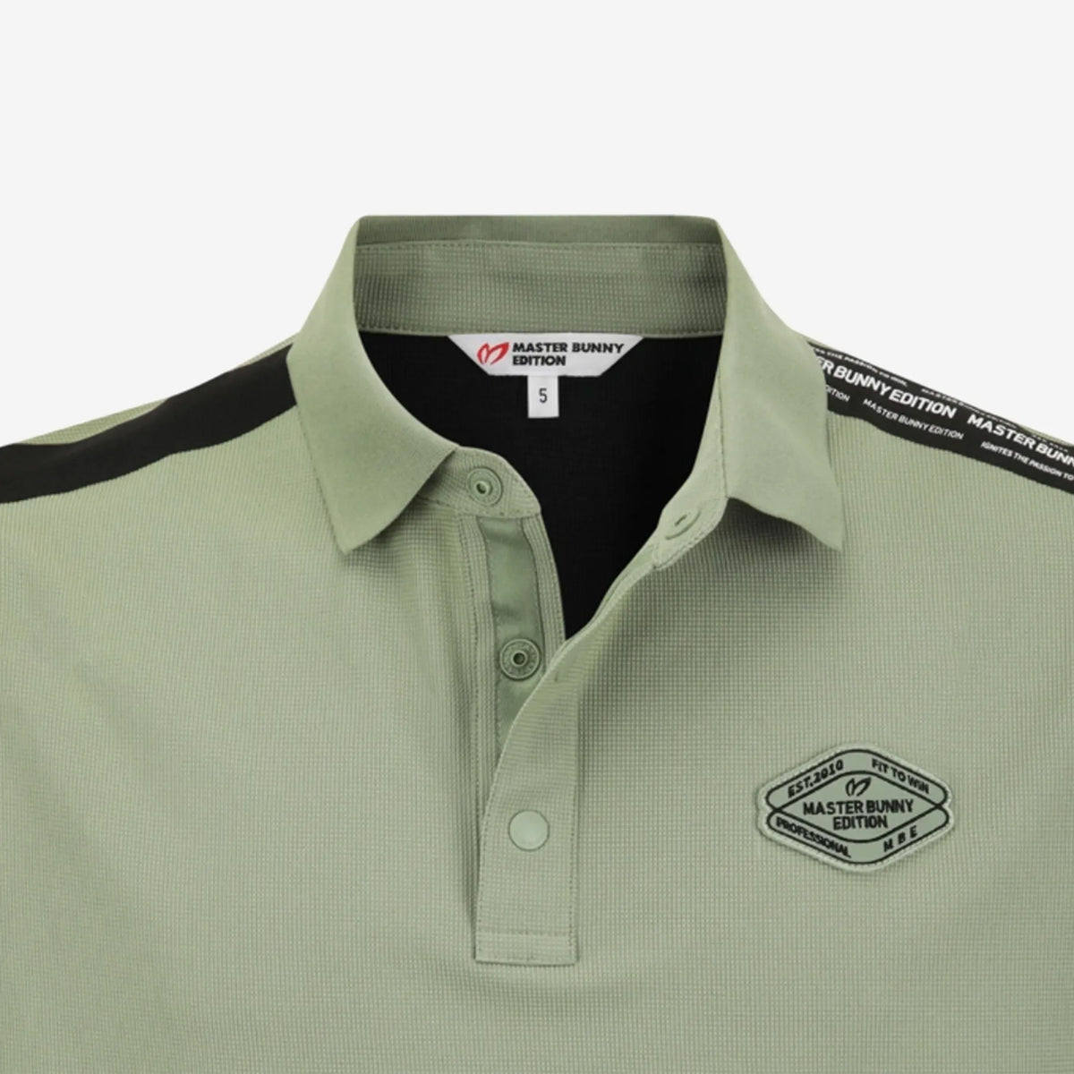 Men's Half - Button Badge Polo - Khaki - Erthe Golf