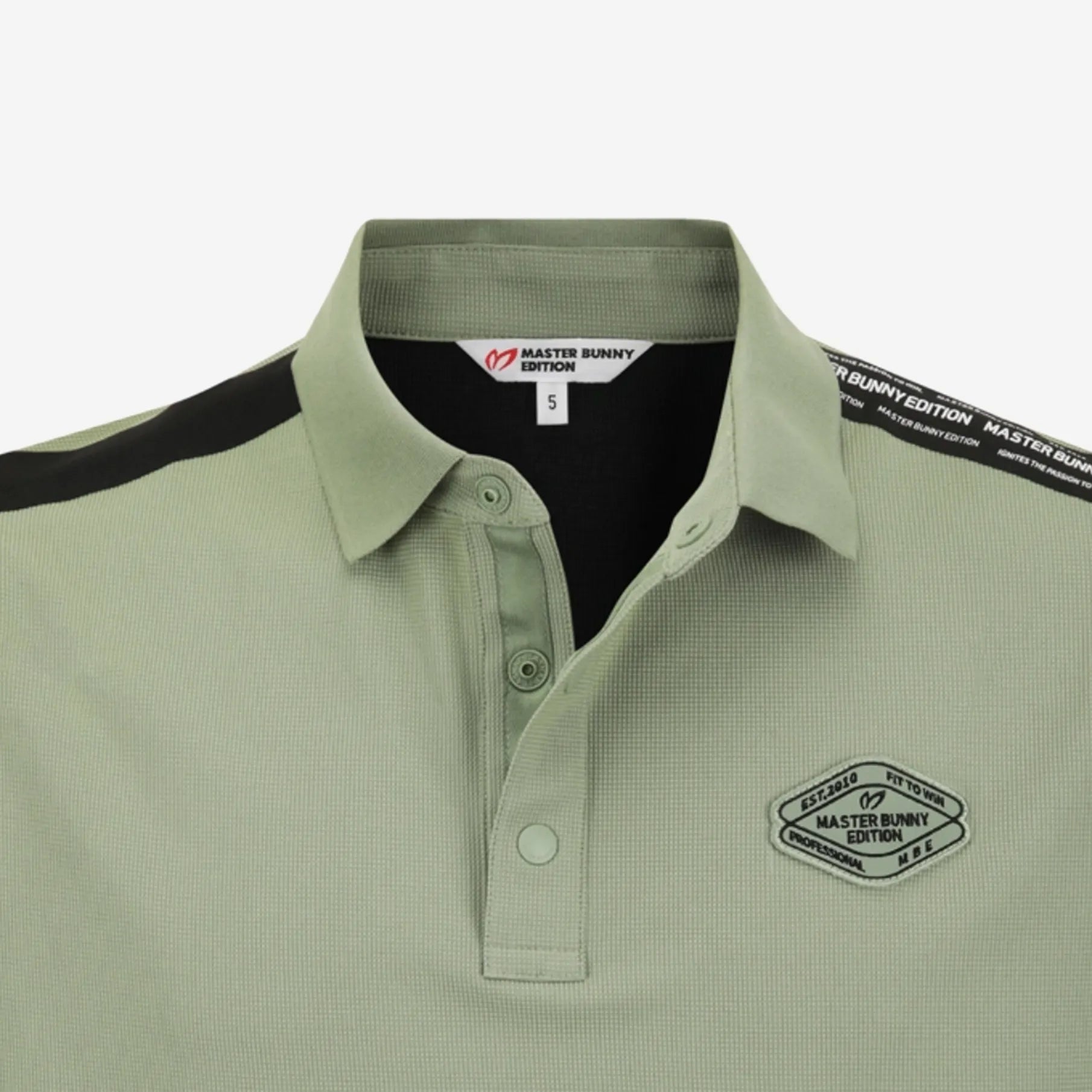 Men's Half - Button Badge Polo - Khaki - Erthe Golf