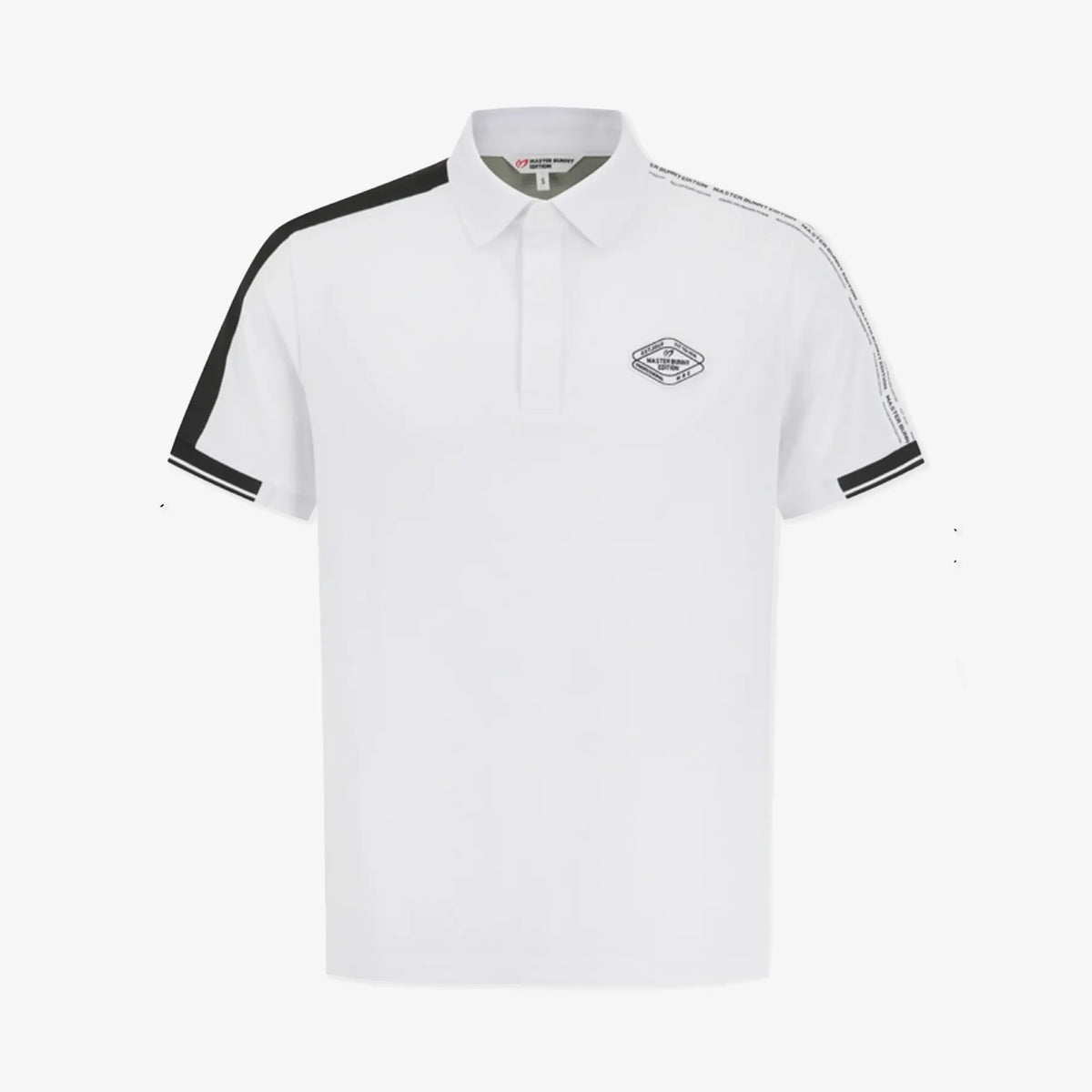 Men's Half - Button Badge Polo - White - Erthe Golf