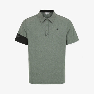 Men's Melange Polo - Khaki - Erthe Golf