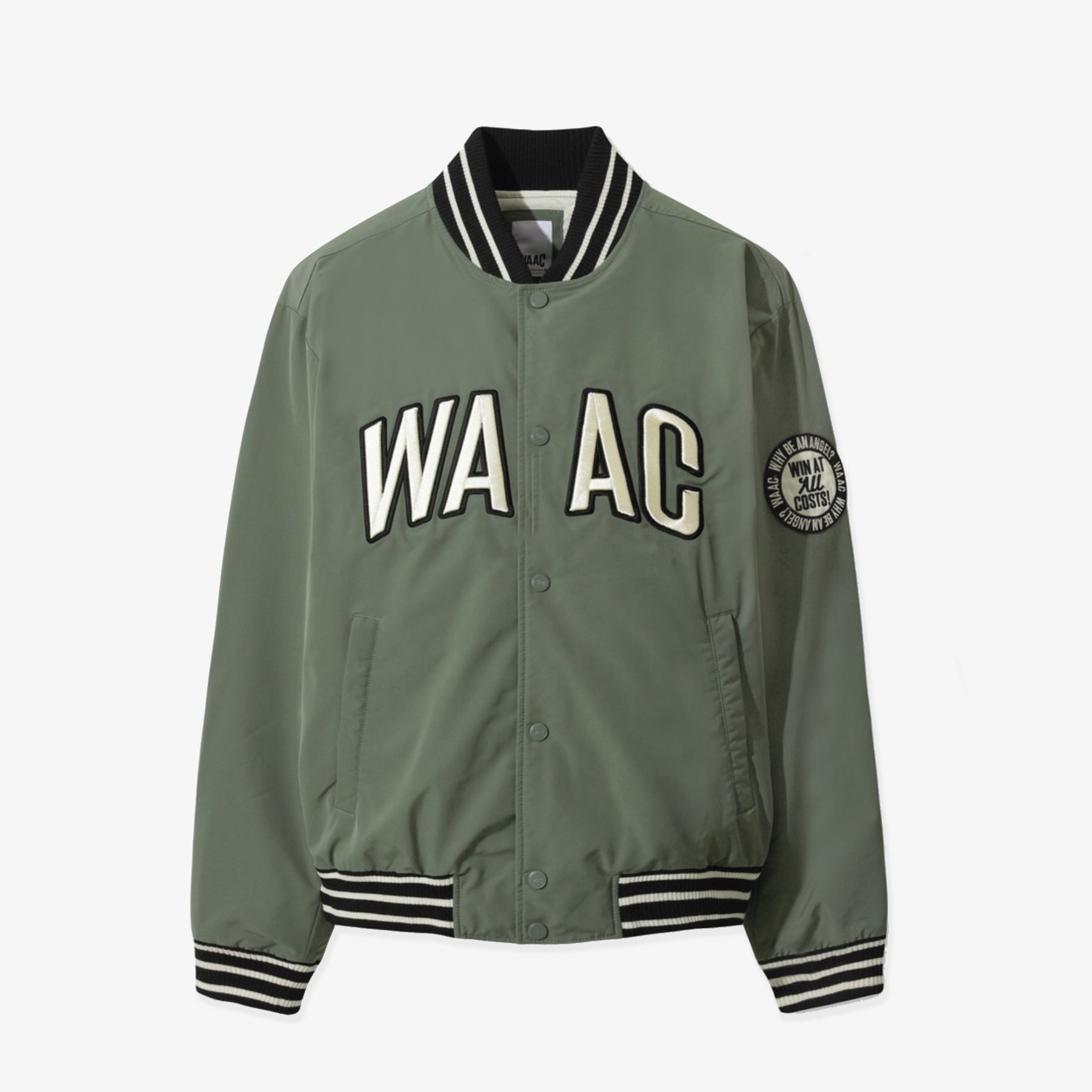 Men's Padded Varsity Jacket - Olive Green - Erthe Golf