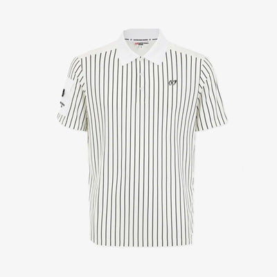 Men's Stripe Polo - White - Erthe Golf