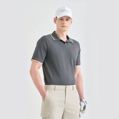 Men's Texture - Block Knit Top - Dark Grey - Erthe Golf