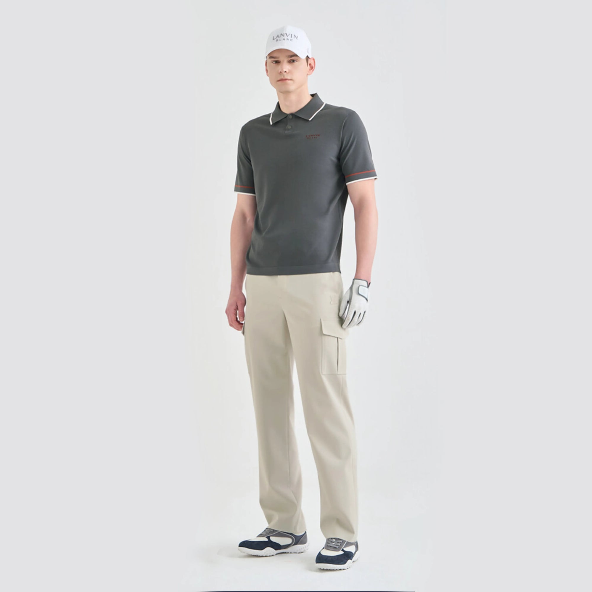 Men's Texture - Block Knit Top - Dark Grey - Erthe Golf