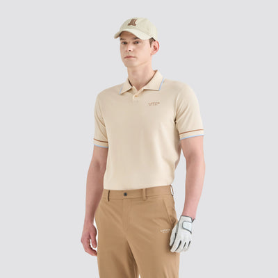Men's Texture - Block Knit Top - Light Beige - Erthe Golf
