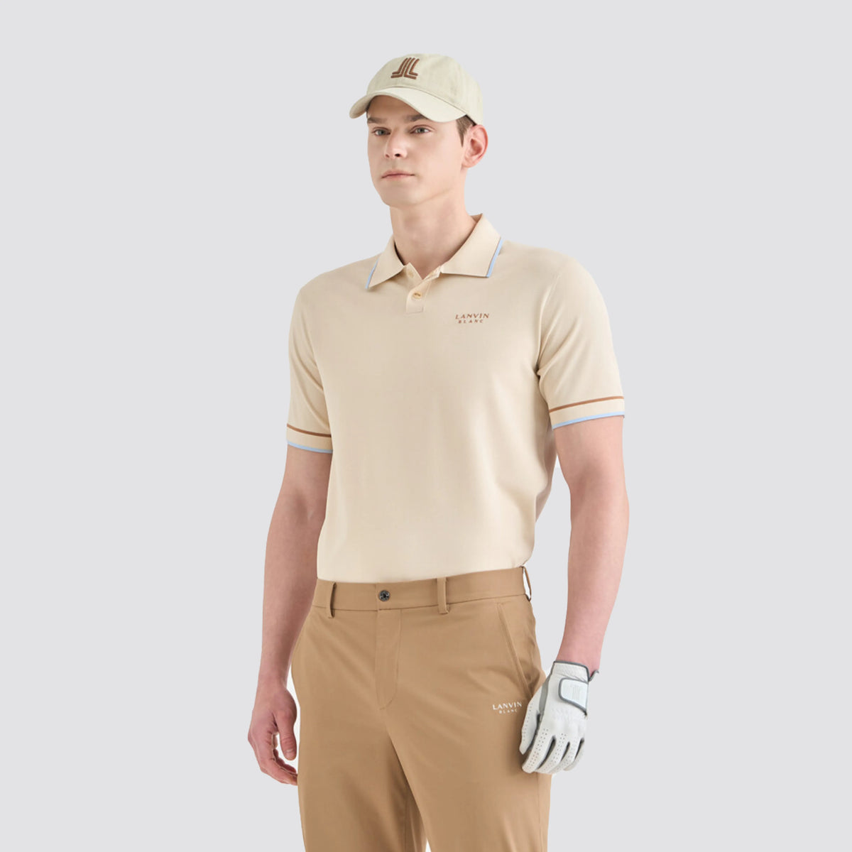 Men's Texture - Block Knit Top - Light Beige - Erthe Golf