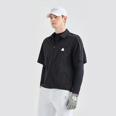 Men's Texture - Block Zip Jacket - Black - Erthe Golf
