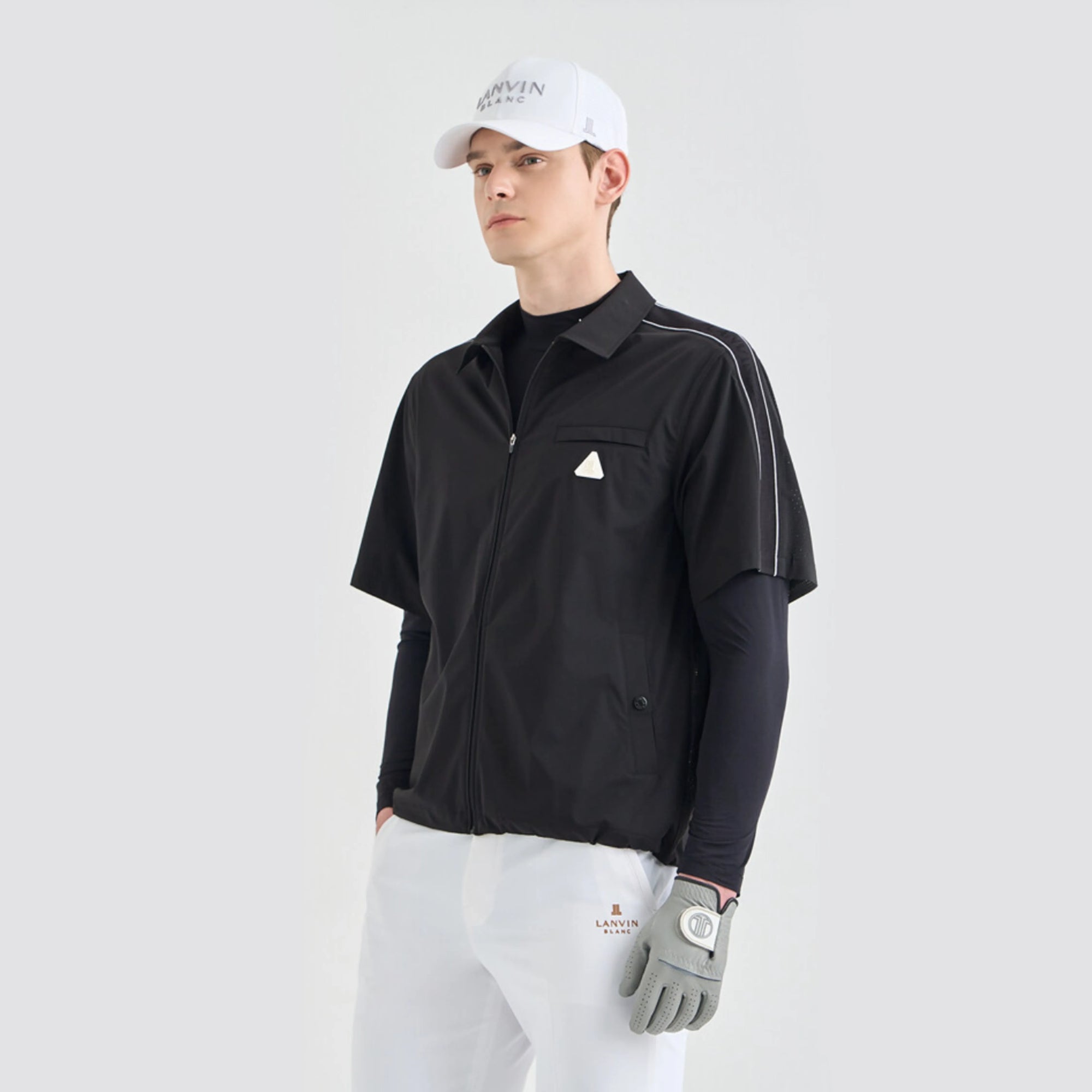 Men's Texture - Block Zip Jacket - Black - Erthe Golf