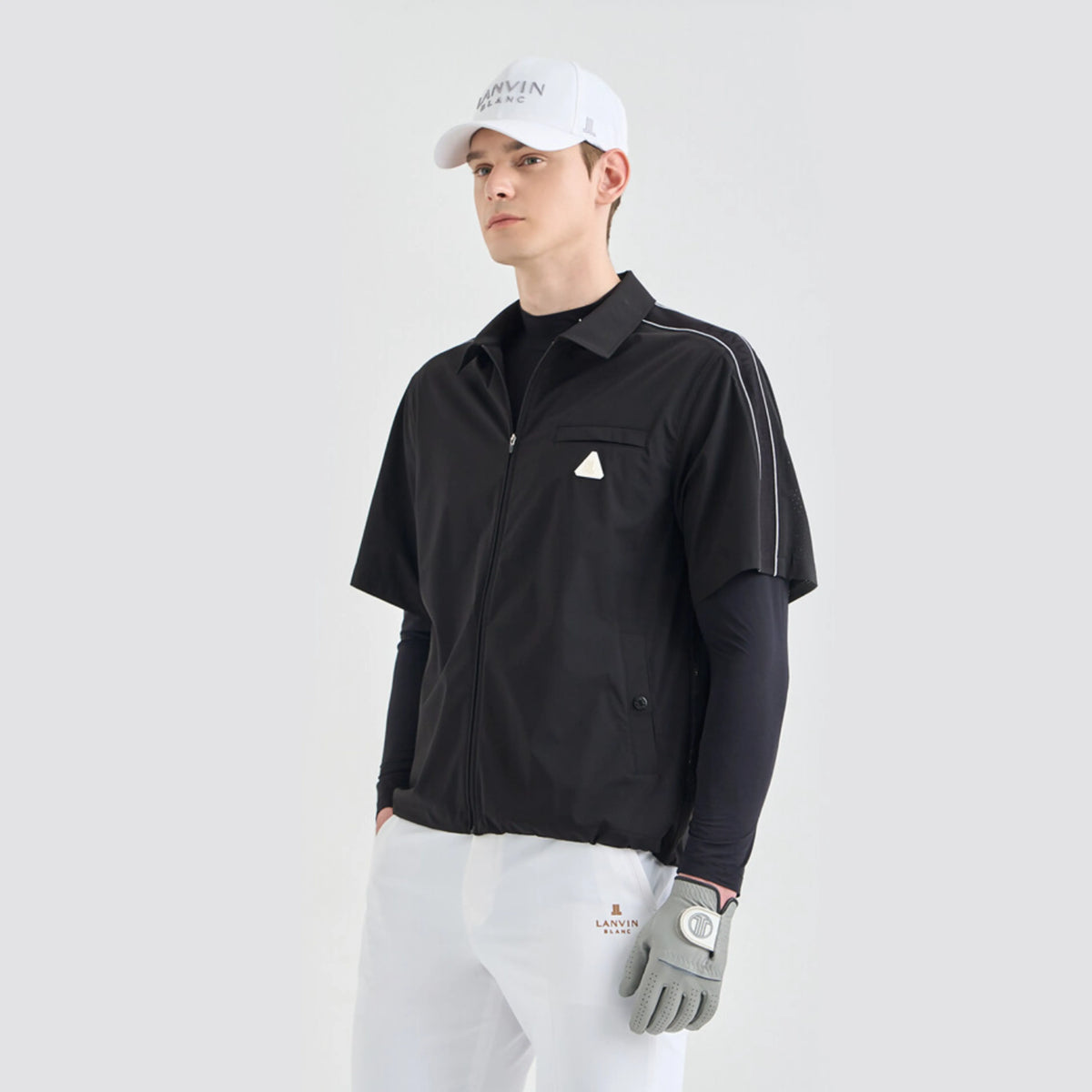 Men's Texture - Block Zip Jacket - Black - Erthe Golf