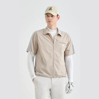 Men's Texture - Block Zip Jacket - Sepia Grey - Erthe Golf