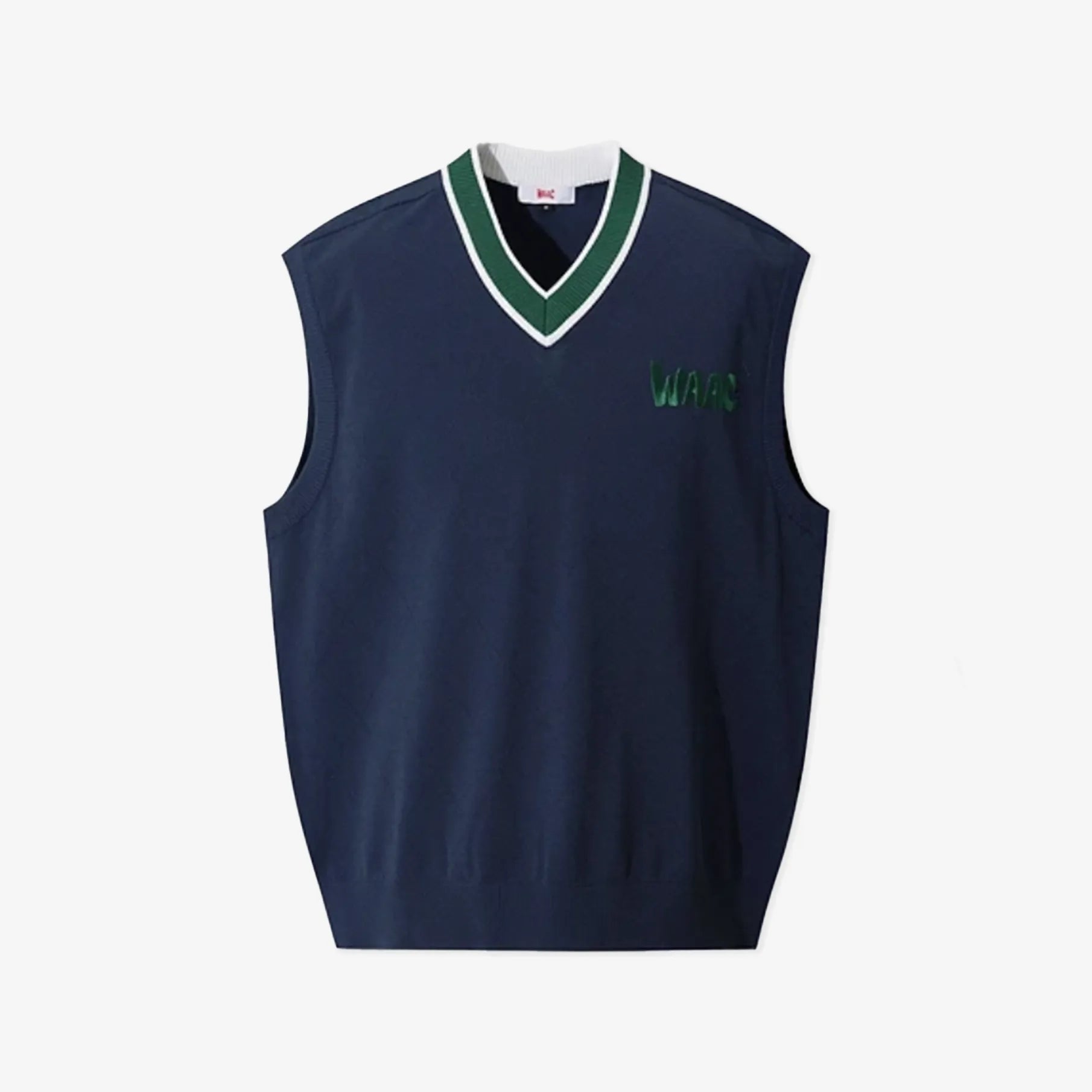 [WAAC x Eric] Men's V - Neck Knit Vest - Navy - Erthe Golf