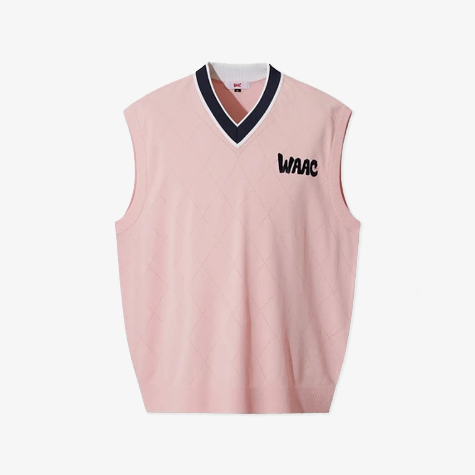 [WAAC x Eric] Men's V - Neck Knit Vest - Pink - Erthe Golf