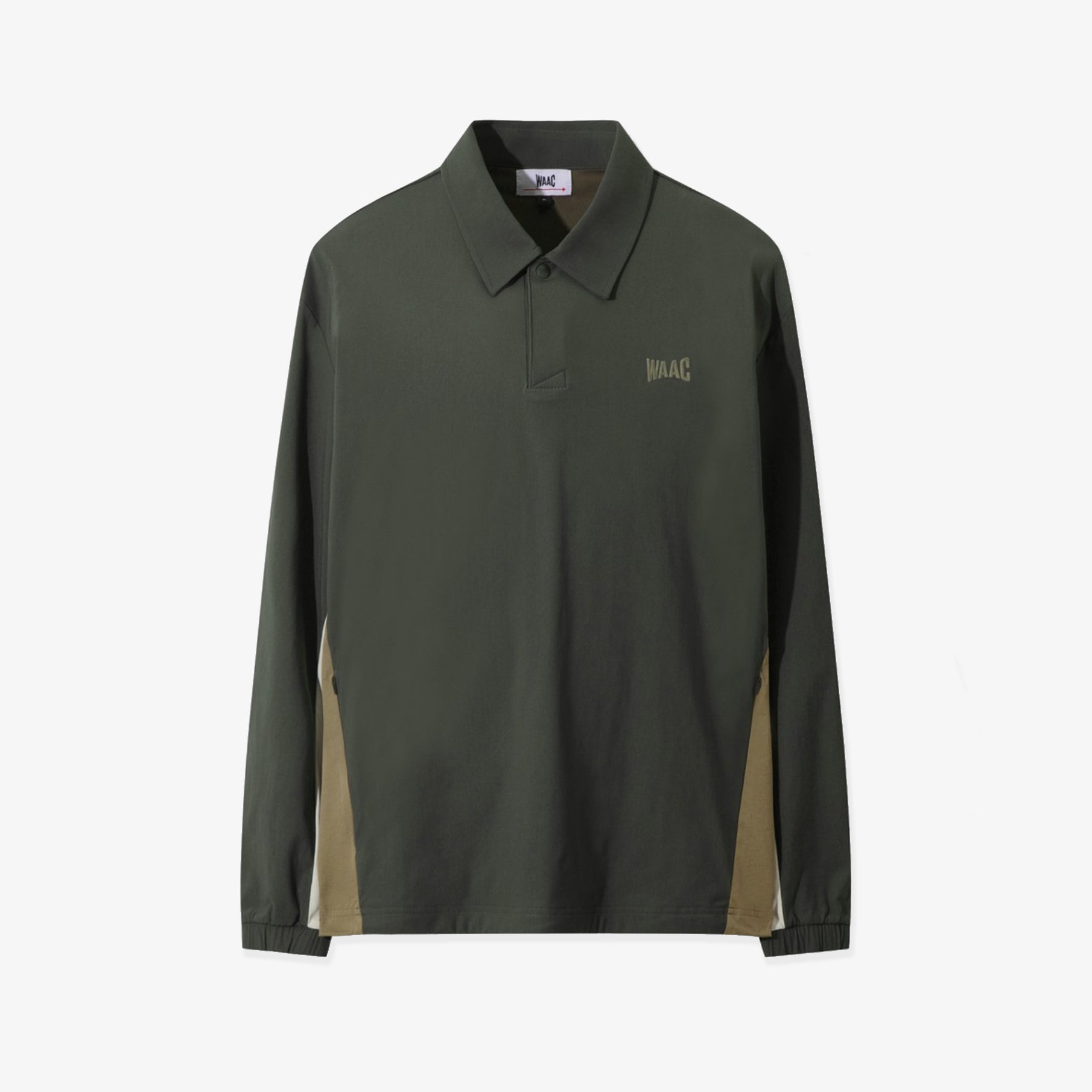 Men's Woven Hybrid Polo - Khaki - Erthe Golf