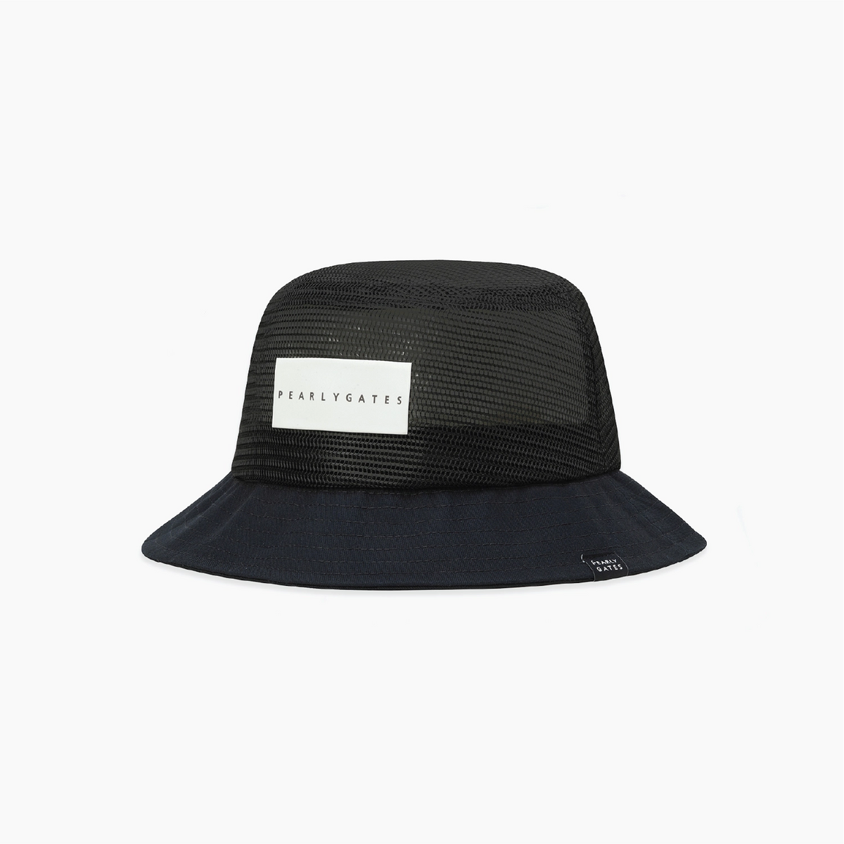 Black silhouette of a bucket hat on a white background