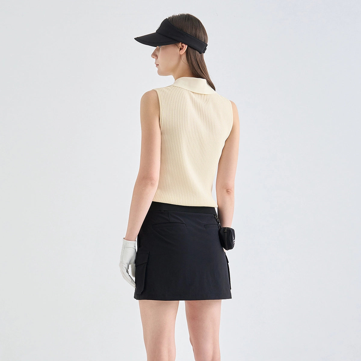 Women's Ribbed Sleeveless Knit Top - Cream