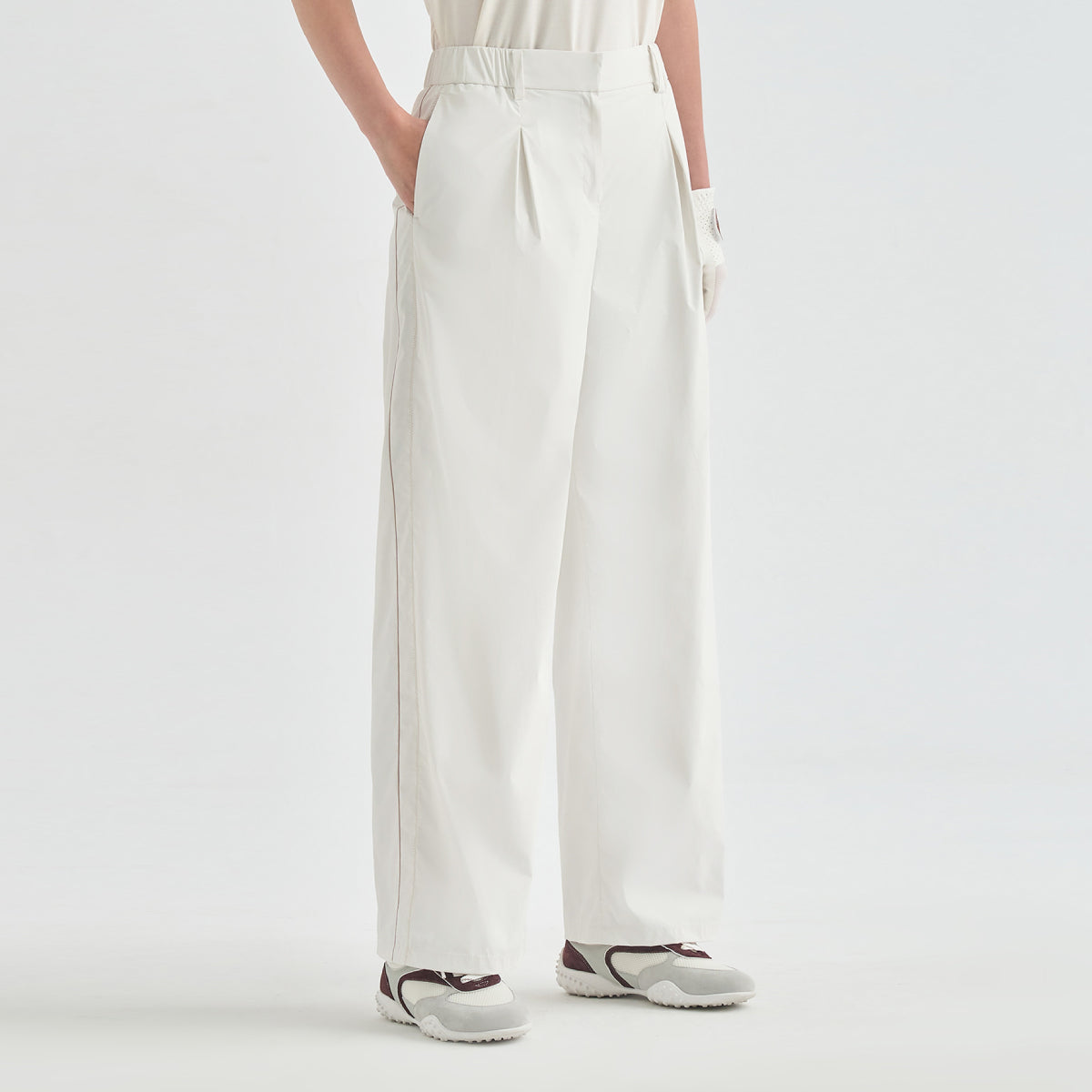 Women's Stretch Wide-Leg Pants - Off White
