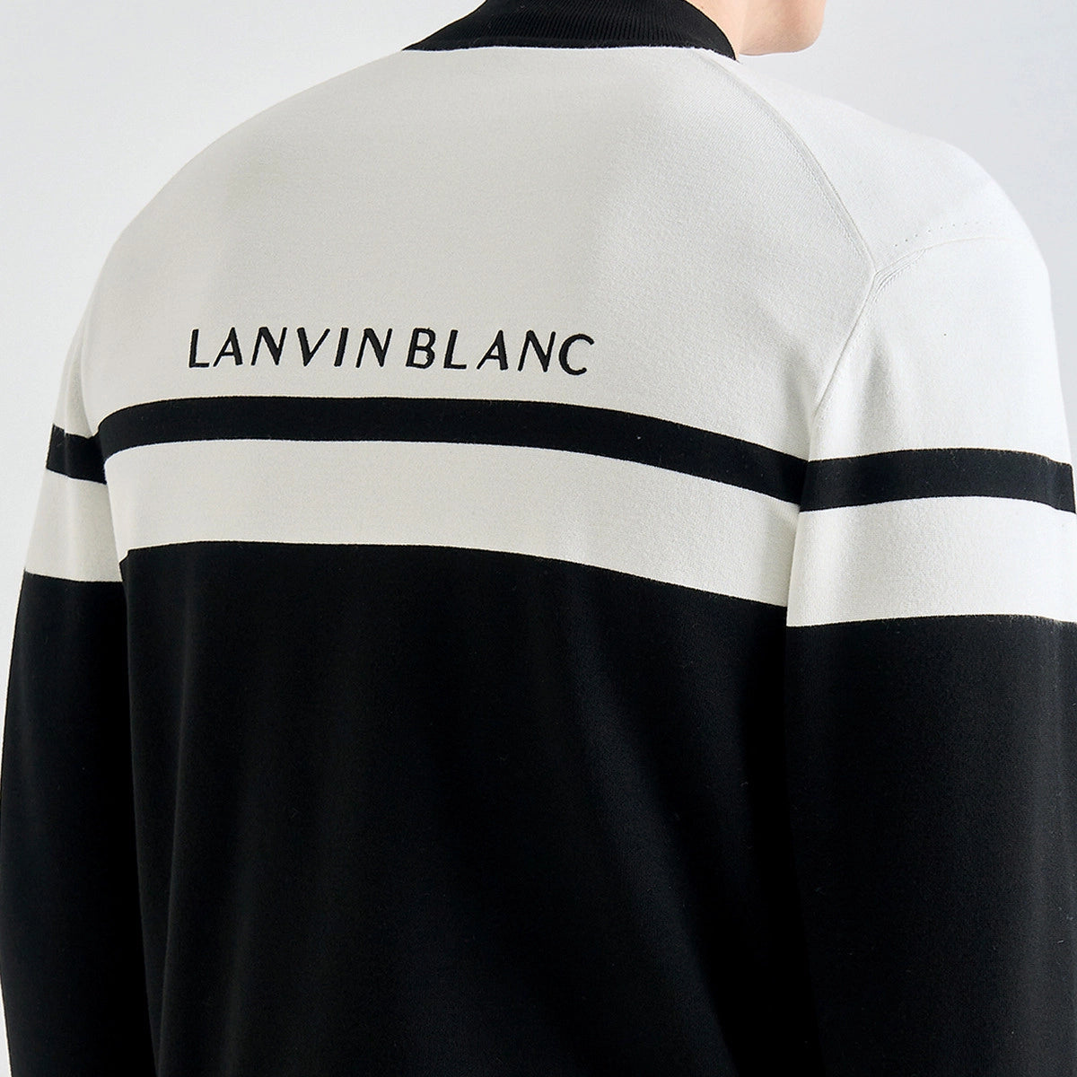 Lanvin Blanc Men's Color-Block Knit Jacket - Black | Erthe Golf