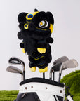 Lion Dance Golf Driver Cover - Black and Gold - Erthe Golf
