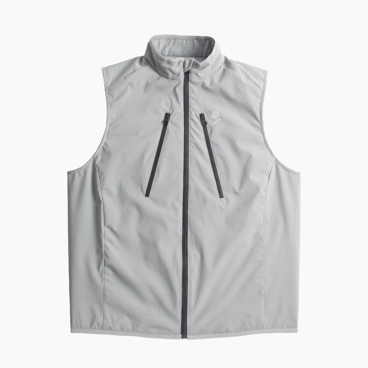 Front view of Men's Performance Vest - Gray - Erthe Golf