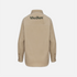 A beige long-sleeve button-up shirt shown from the back, featuring the brand name &