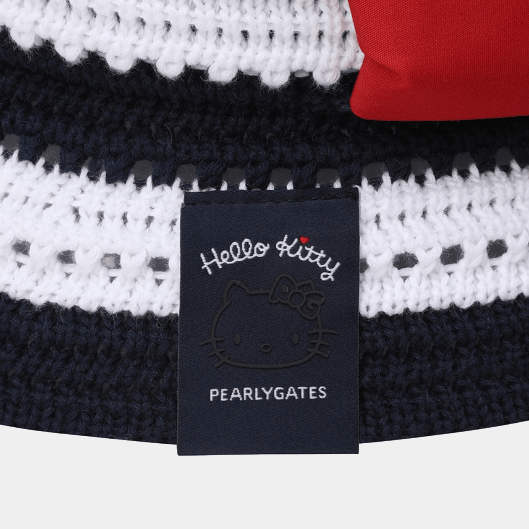 [Pearly Gates x Hello Kitty] Women's Knit Bucket Hat - Black - Erthe Golf
