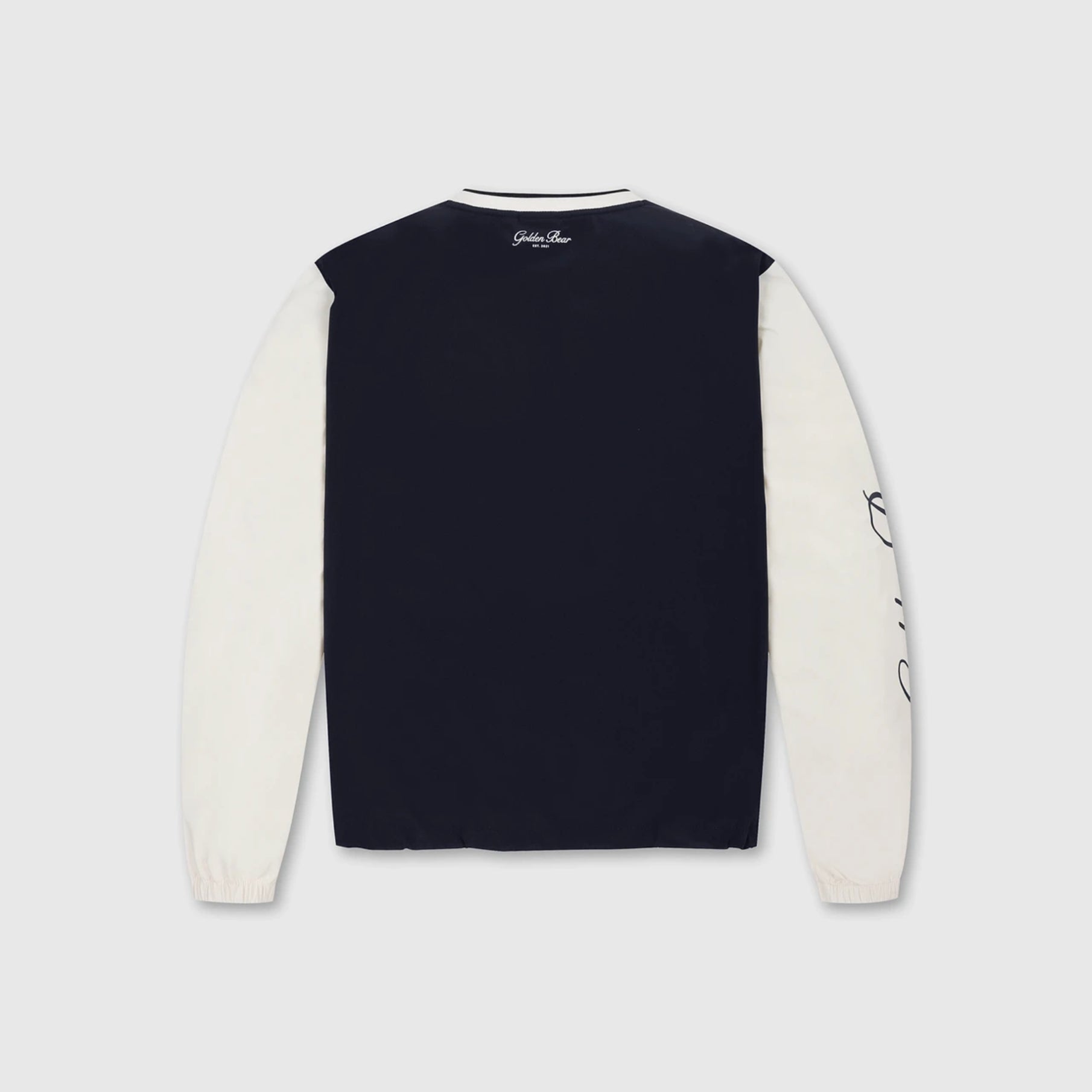 Women's Contrast Back Woven Pullover - Navy
