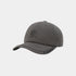 A dark gray baseball cap with a tonal black embroidered St. Andrews flower logo on the front and &