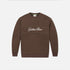 A brown crewneck sweatshirt with &