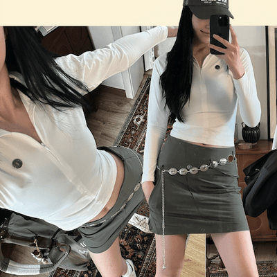 Loveland Diagonal Belt Golf Skort - Green - Erthe Golf