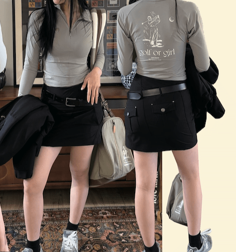 Black Pink Winter Skort Set - Erthe Golf
