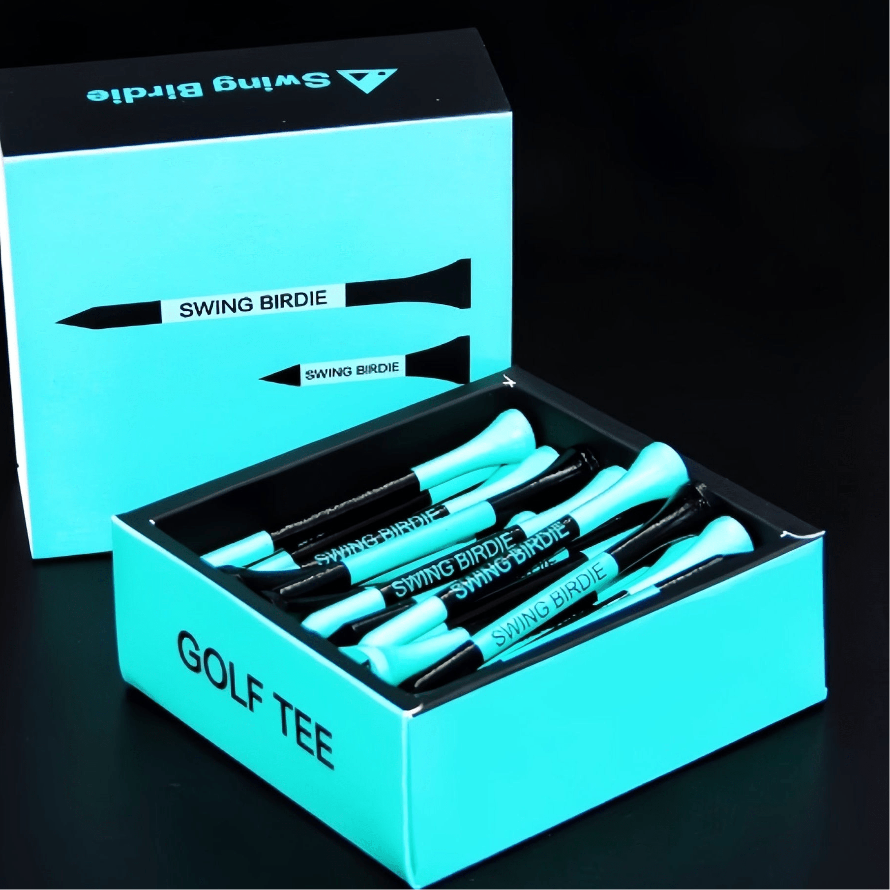 Wooden Golf Tee Pack - Tiffany Blue - Erthe Golf