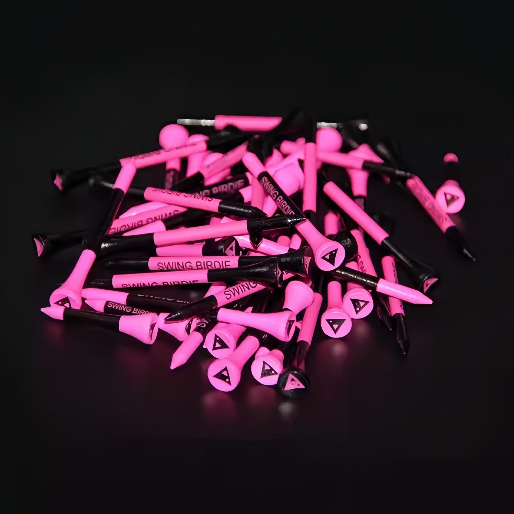 Wooden Golf Tee Pack - Black & Pink - Erthe Golf