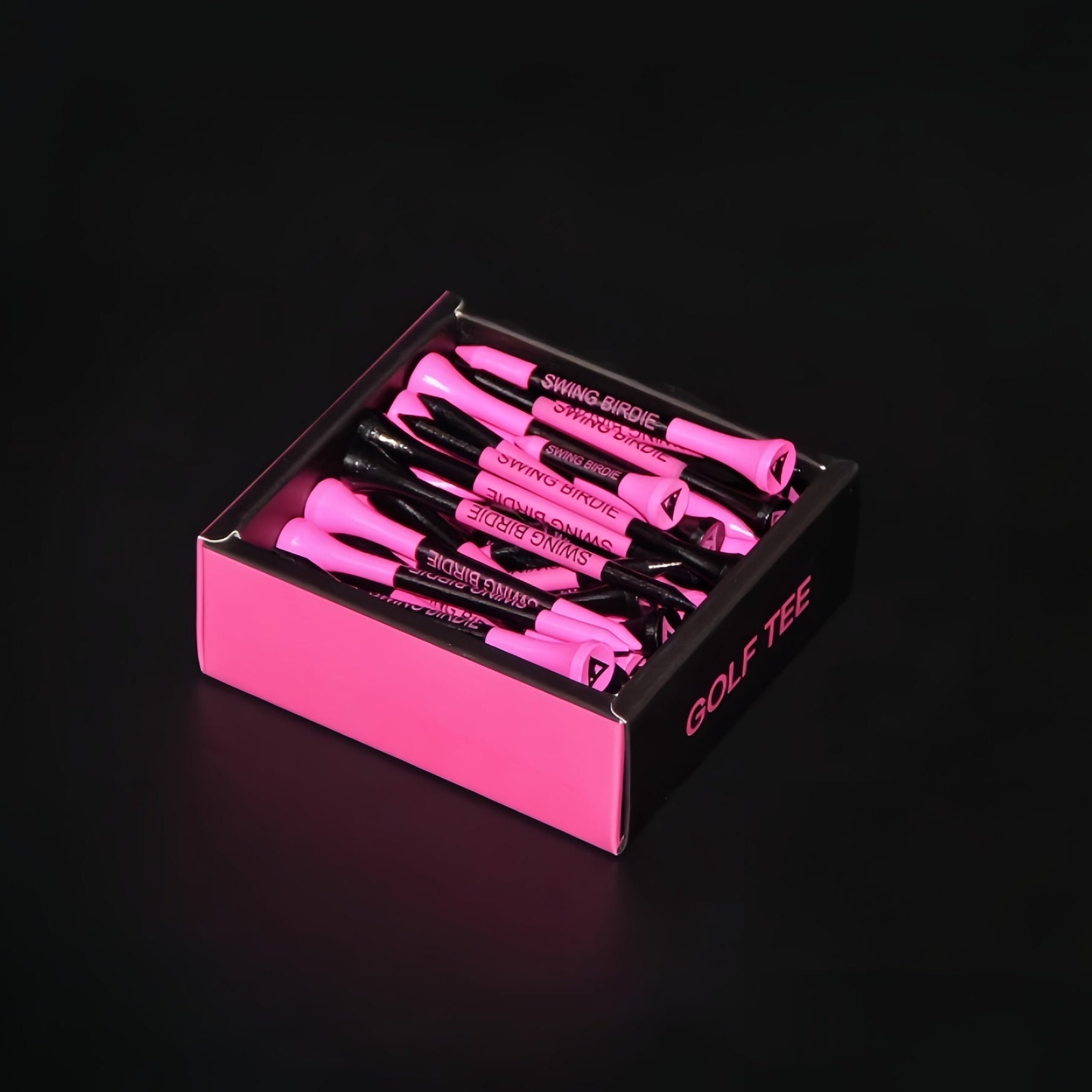 Wooden Golf Tee Pack - Black & Pink - Erthe Golf
