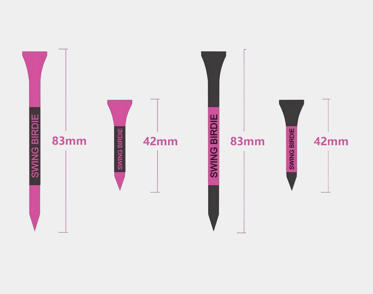 Wooden Golf Tee Pack - Black & Pink - Erthe Golf