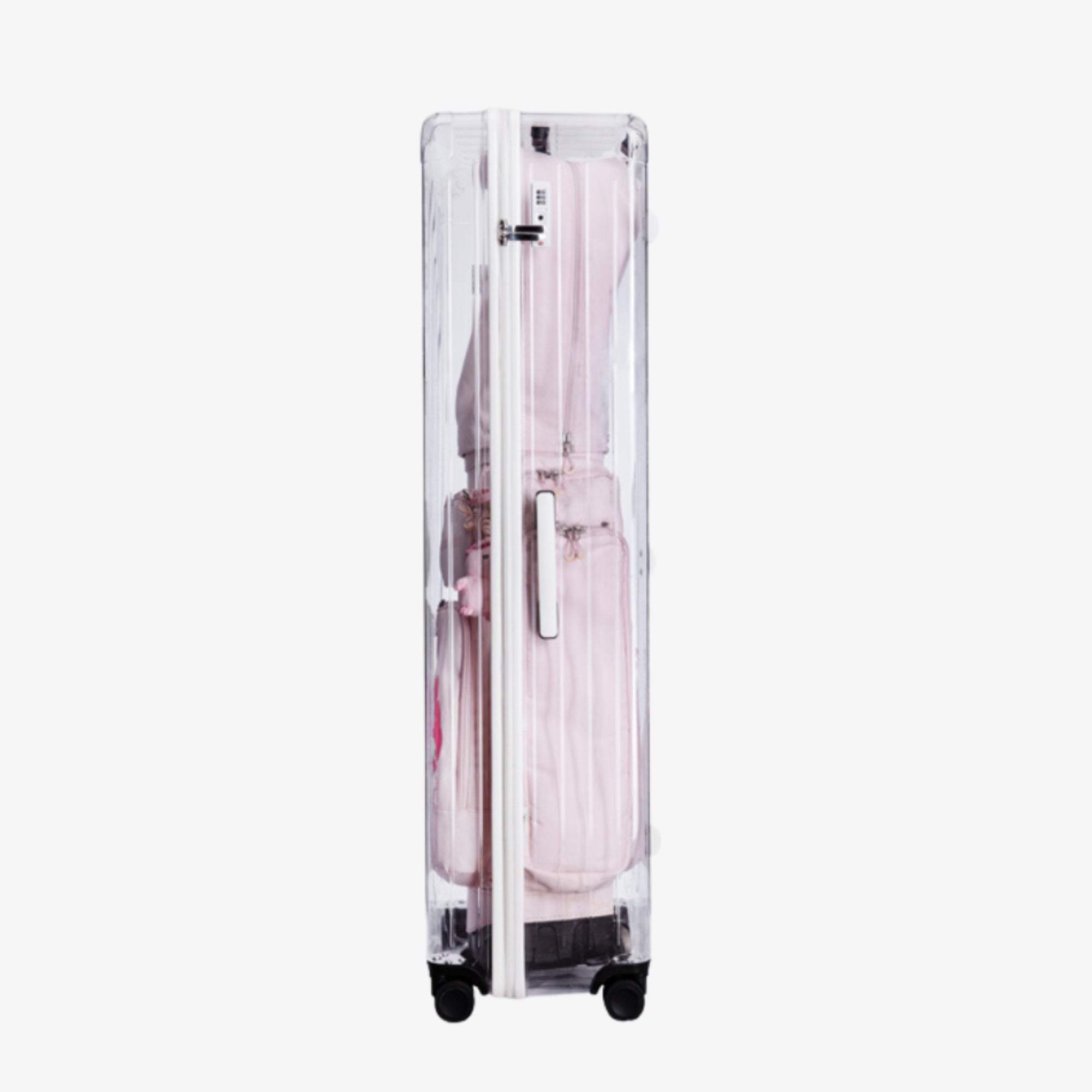 Transparent Golf Travel Case with Wheels - White - Erthe Golf
