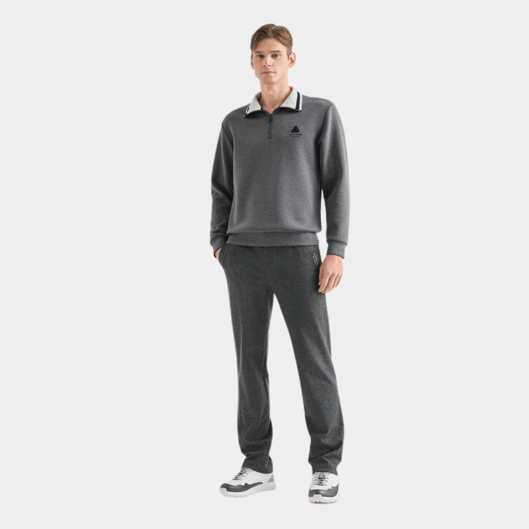 Men's Zip Sweater - Charcoal Grey - Erthe Golf