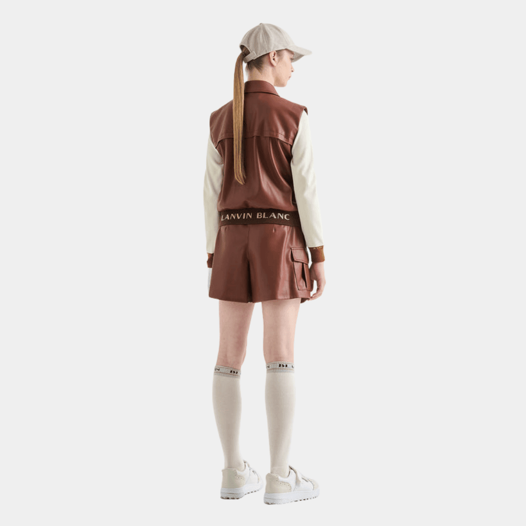 Women's Leather Shorts - Red Brown - Erthe Golf
