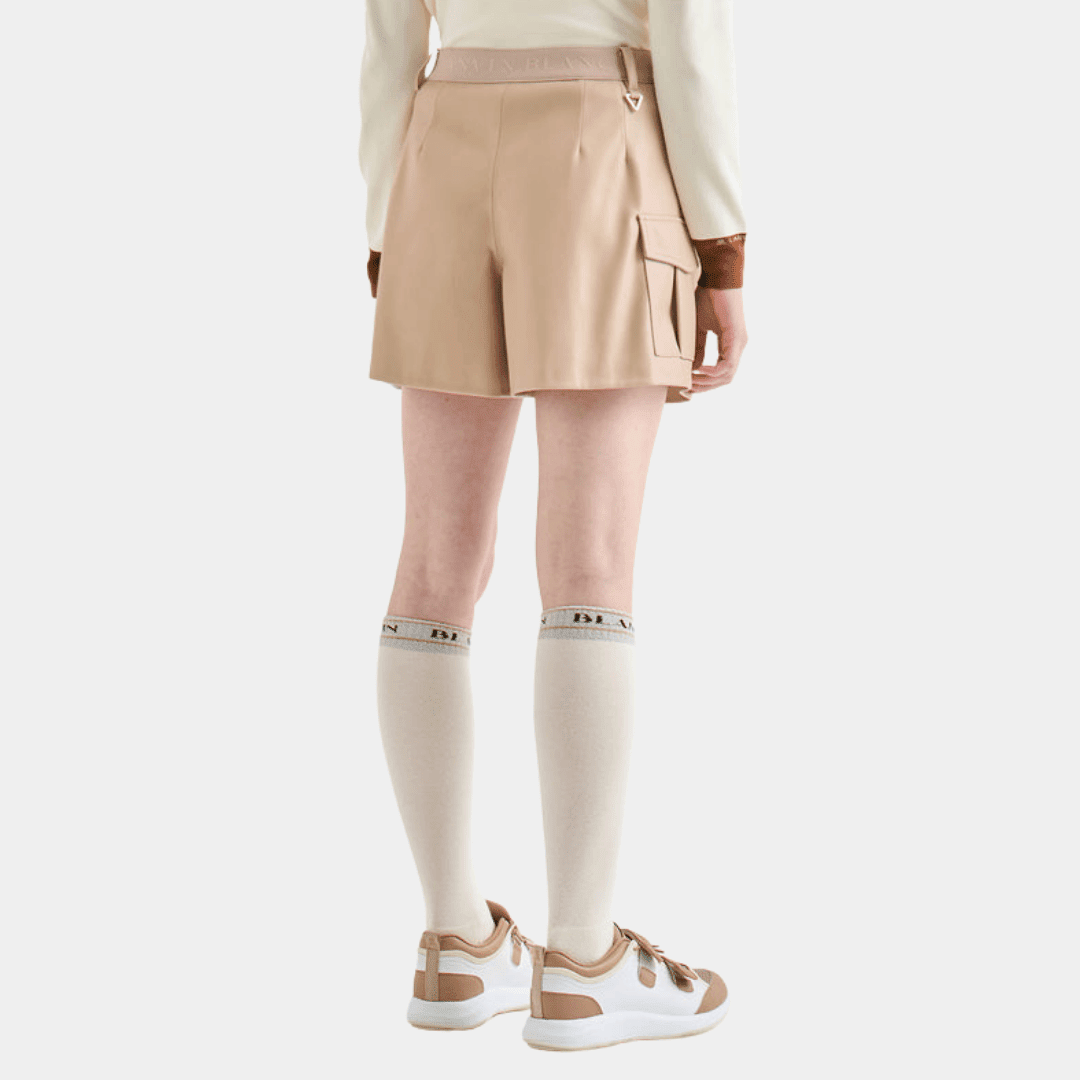 Women's Leather Shorts - Beige - Erthe Golf