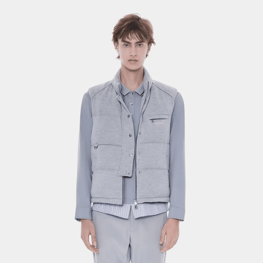 Wool - blend Unisex Quilted Vest - Grey - Erthe Golf