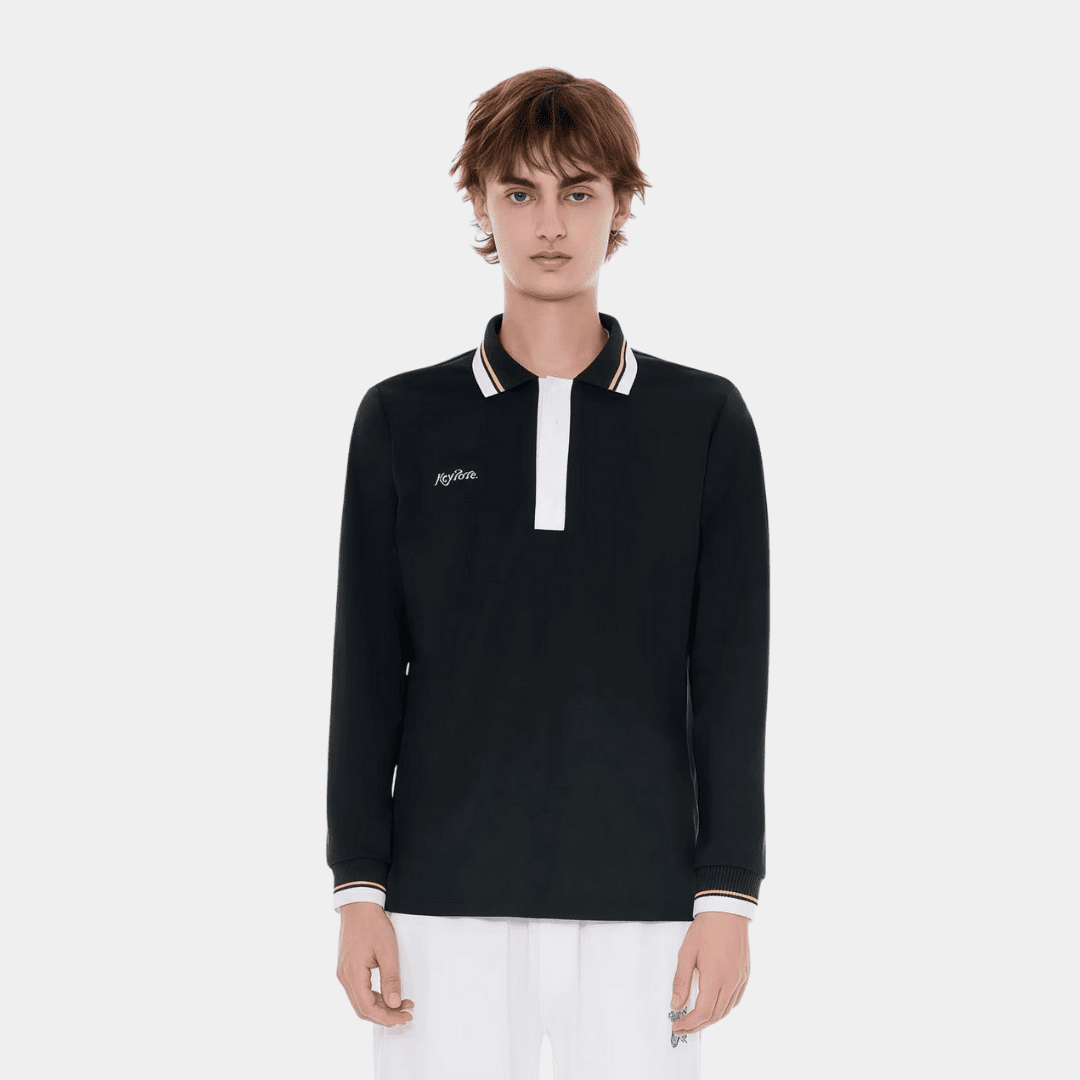 Men's Long Sleeve Polo - Forest Green - Erthe Golf