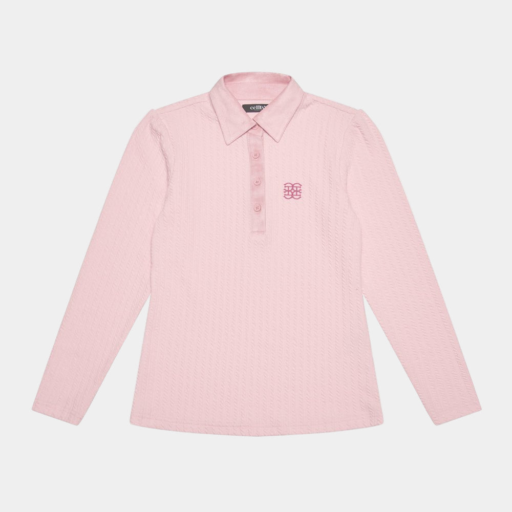 Cellty Pink Suede Collar Long Sleeve - Erthe Golf