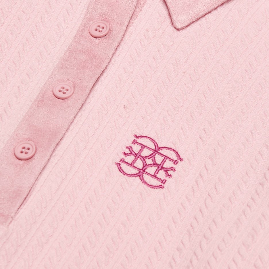 Cellty Pink Suede Collar Long Sleeve - Erthe Golf