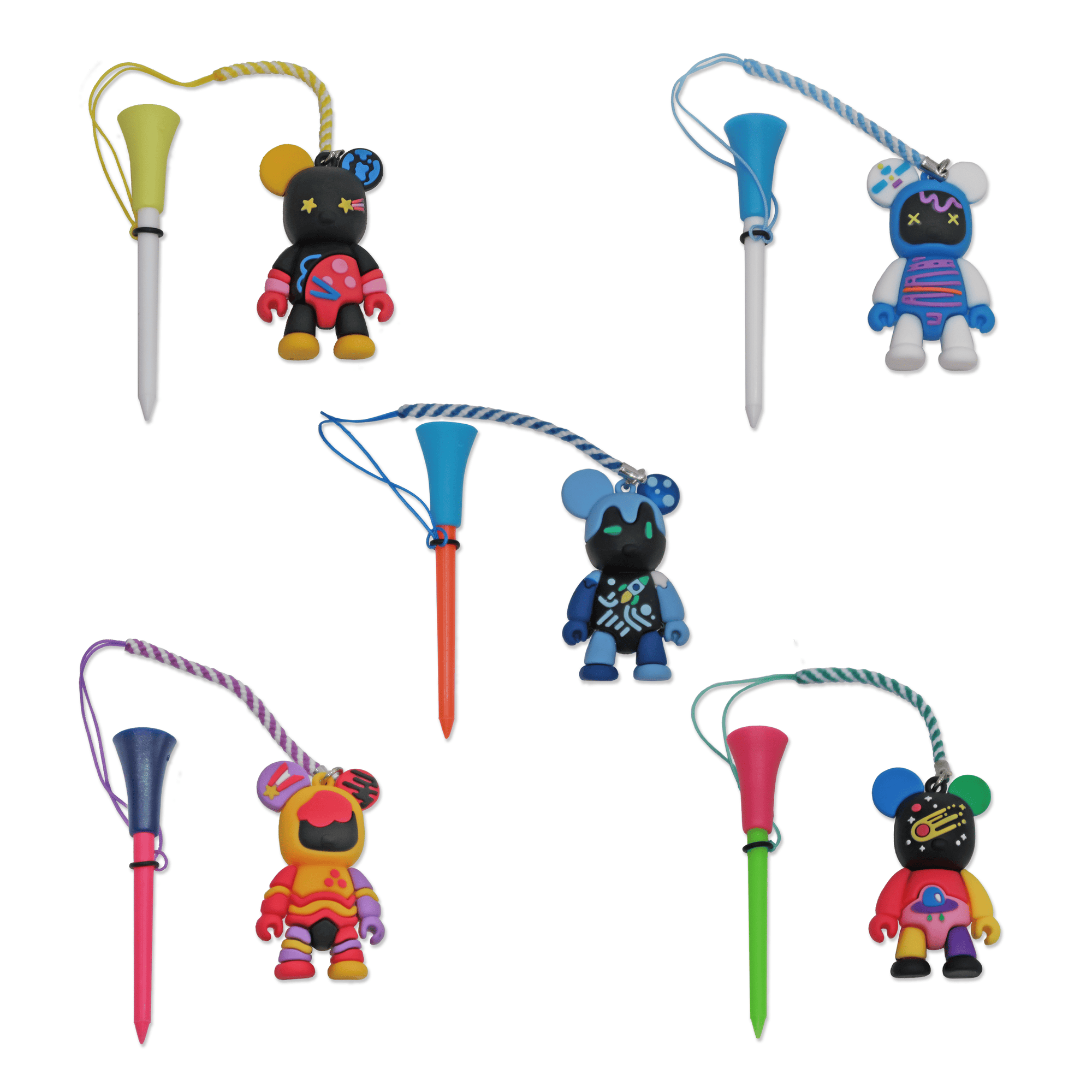 Loss Prevention Golf Tee with Bear - A set of 5 - Erthe Golf