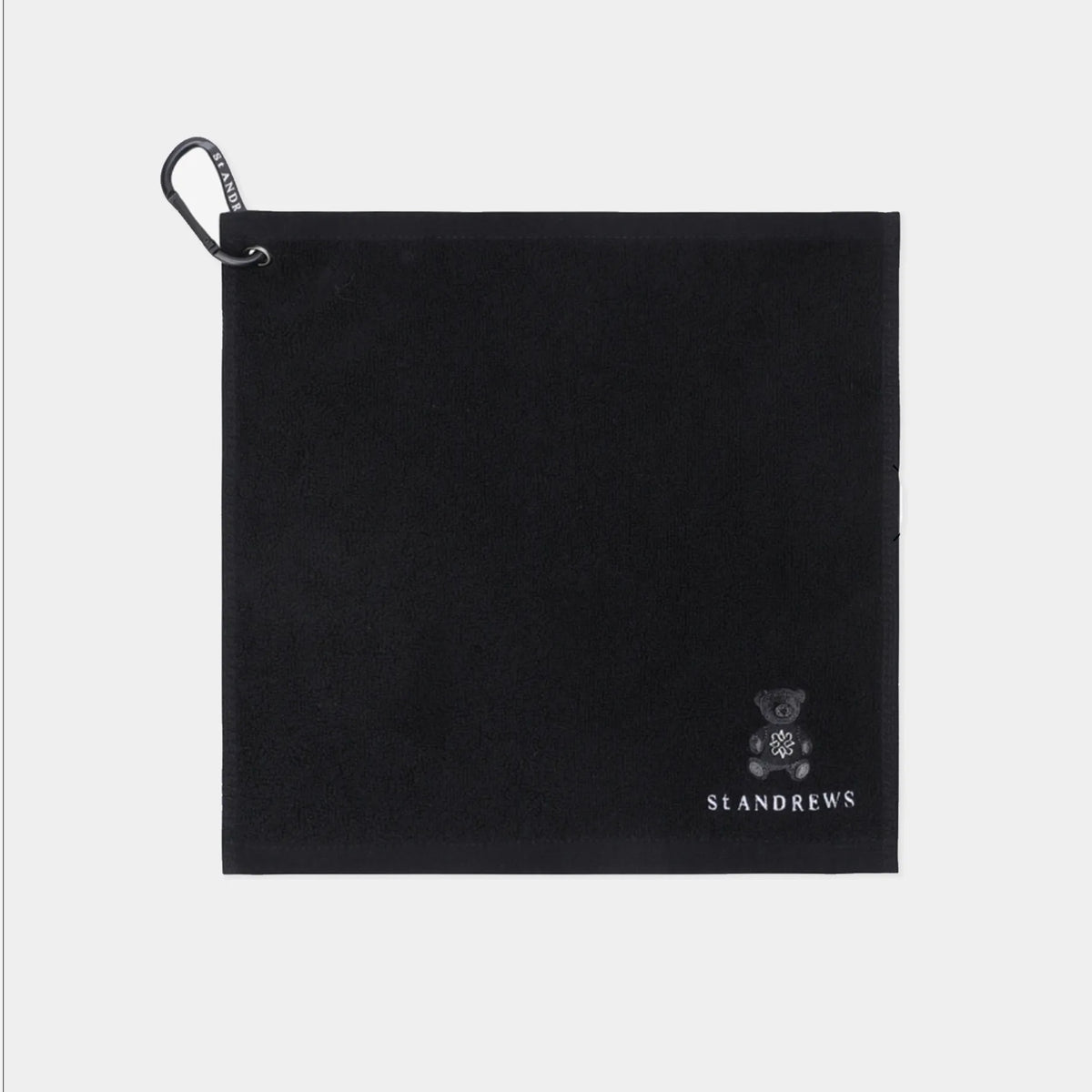 Teddy Bear Embroidered Golf Towel - Black - Erthe Golf