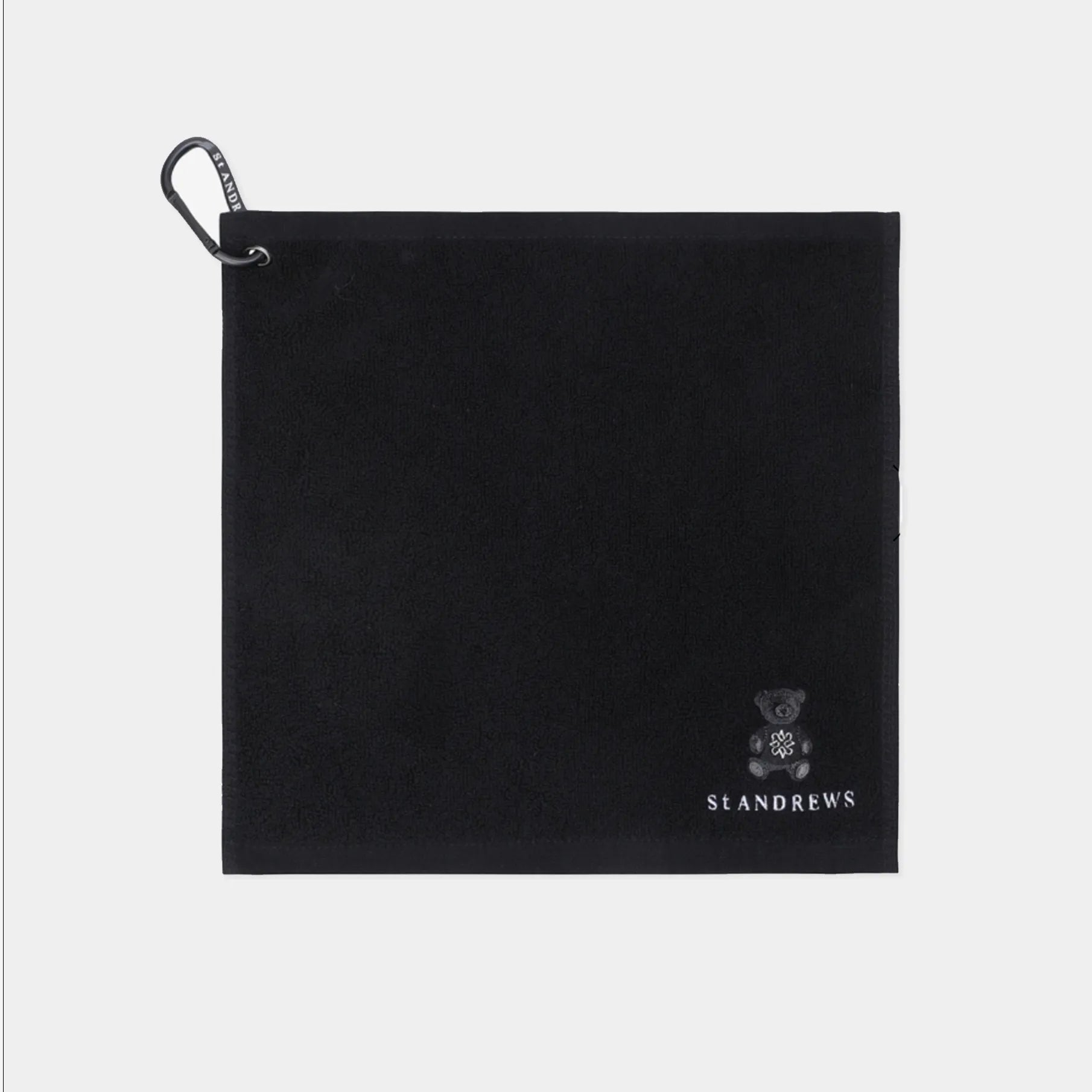 Teddy Bear Embroidered Golf Towel - Black - Erthe Golf